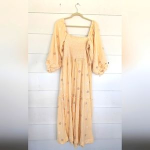 ❌SOLD❌Free People Dahlia Embroidered Maxi Dress,  Pearl Island, Size L